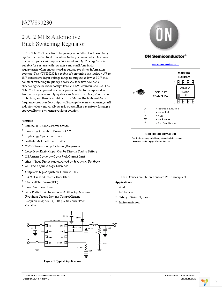 NCV890230PDR2G Page 1