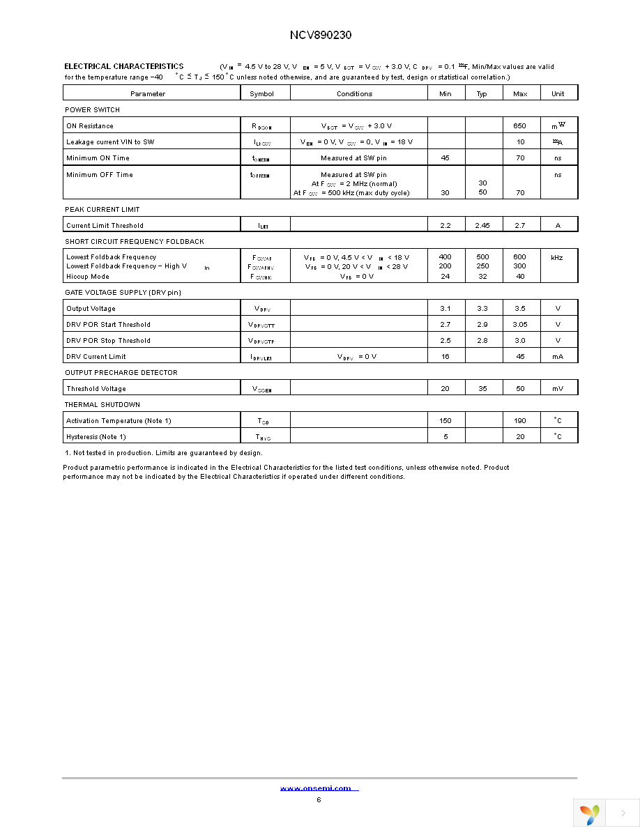 NCV890230PDR2G Page 6