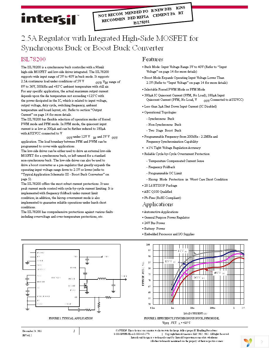 ISL78200AVEZ-T Page 1