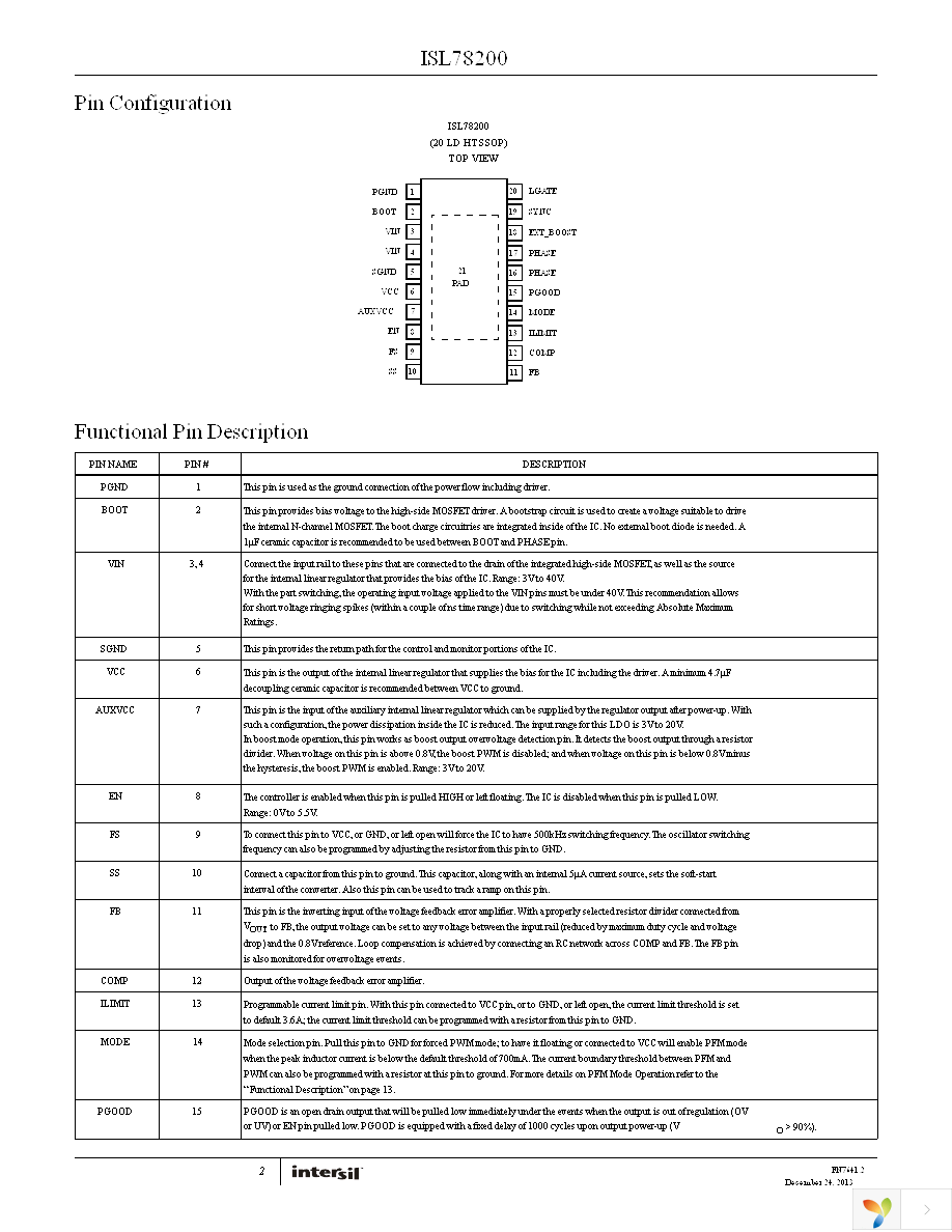 ISL78200AVEZ-T Page 2