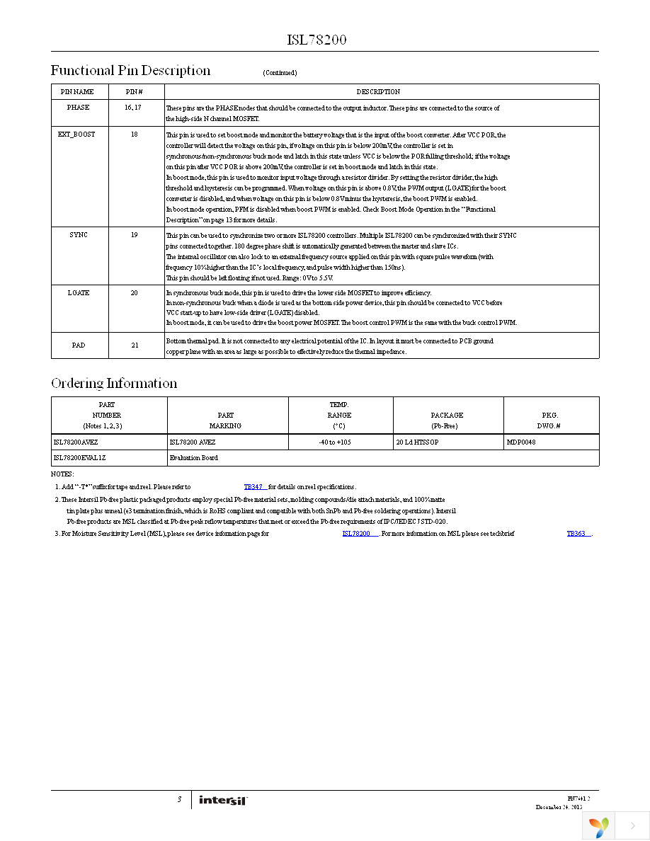 ISL78200AVEZ-T Page 3