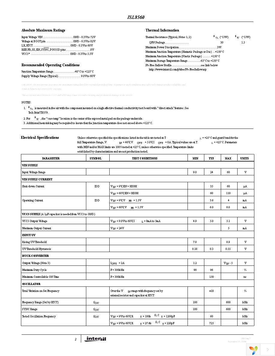 ISL8560IRZ-T Page 2