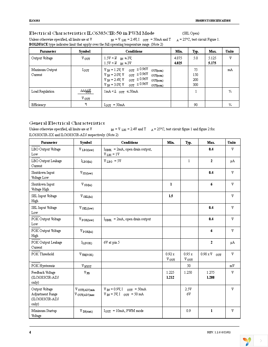 ILC6383CIR50X Page 4