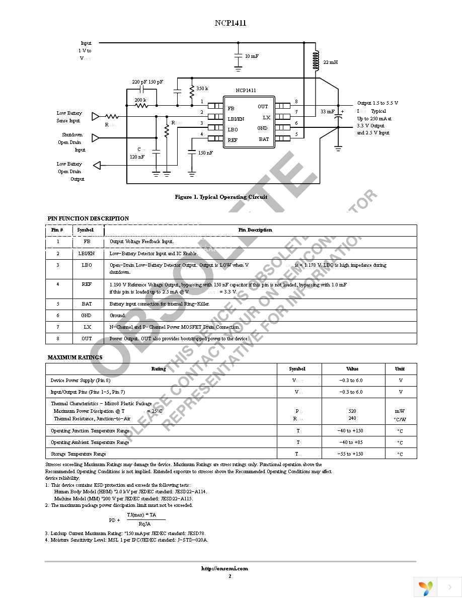 NCP1411DMR2 Page 2