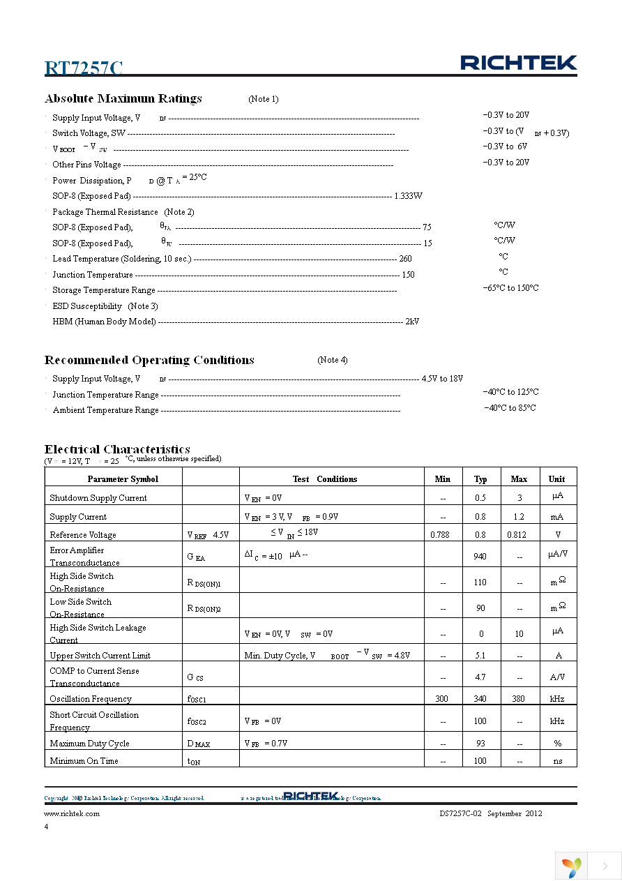 RT7257CLZSP Page 4