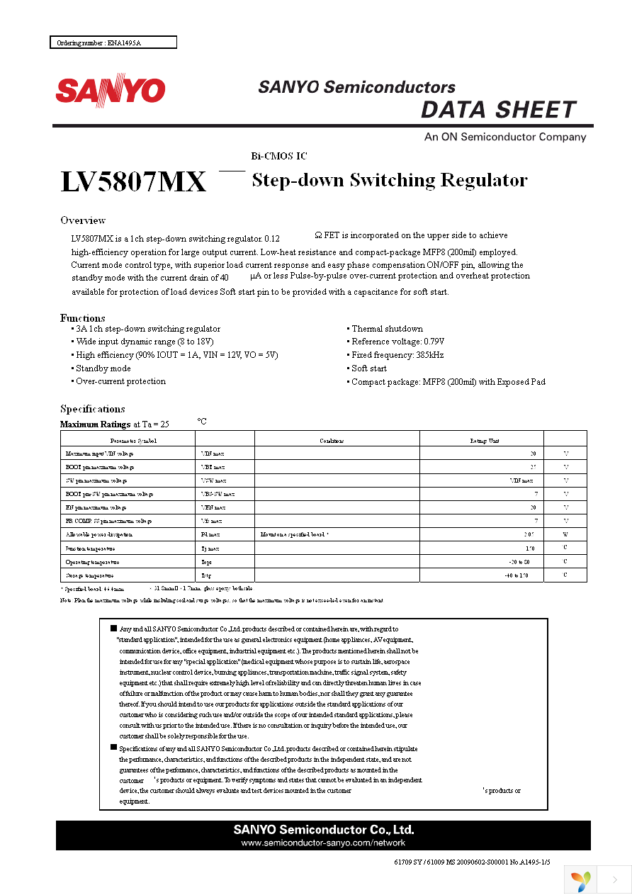 LV5807MX-TLM-H Page 1