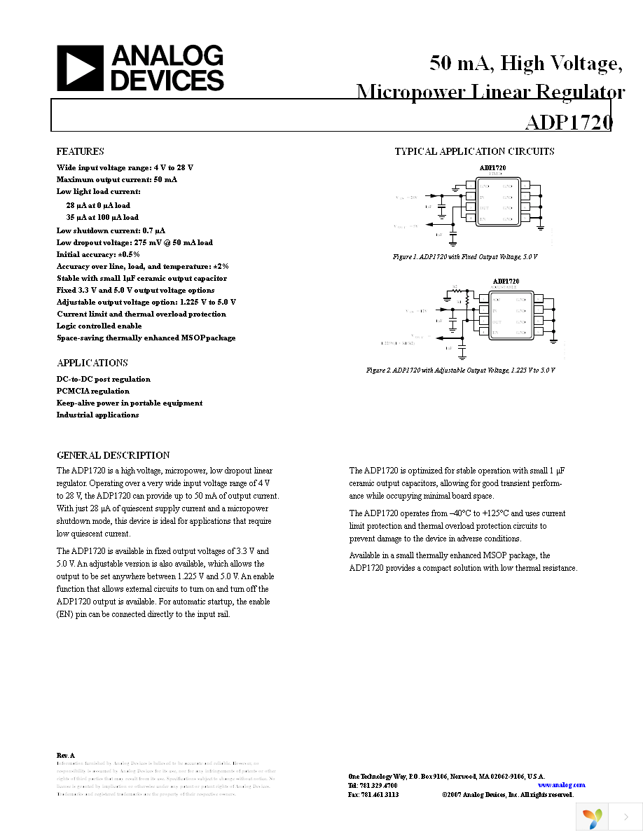 ADP1720ARMZ-3.3-R7 Page 1