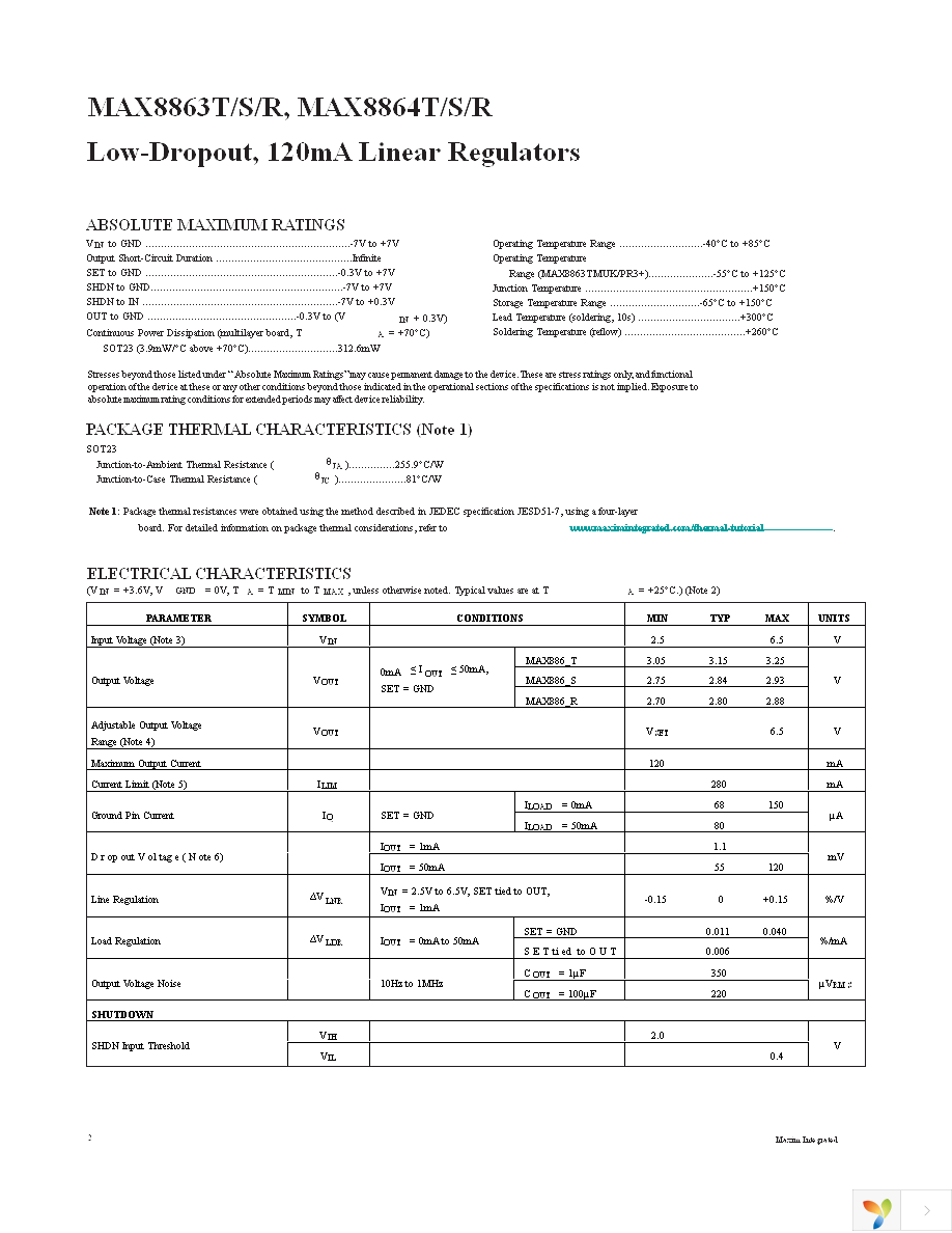 MAX8863TEUK+T Page 2