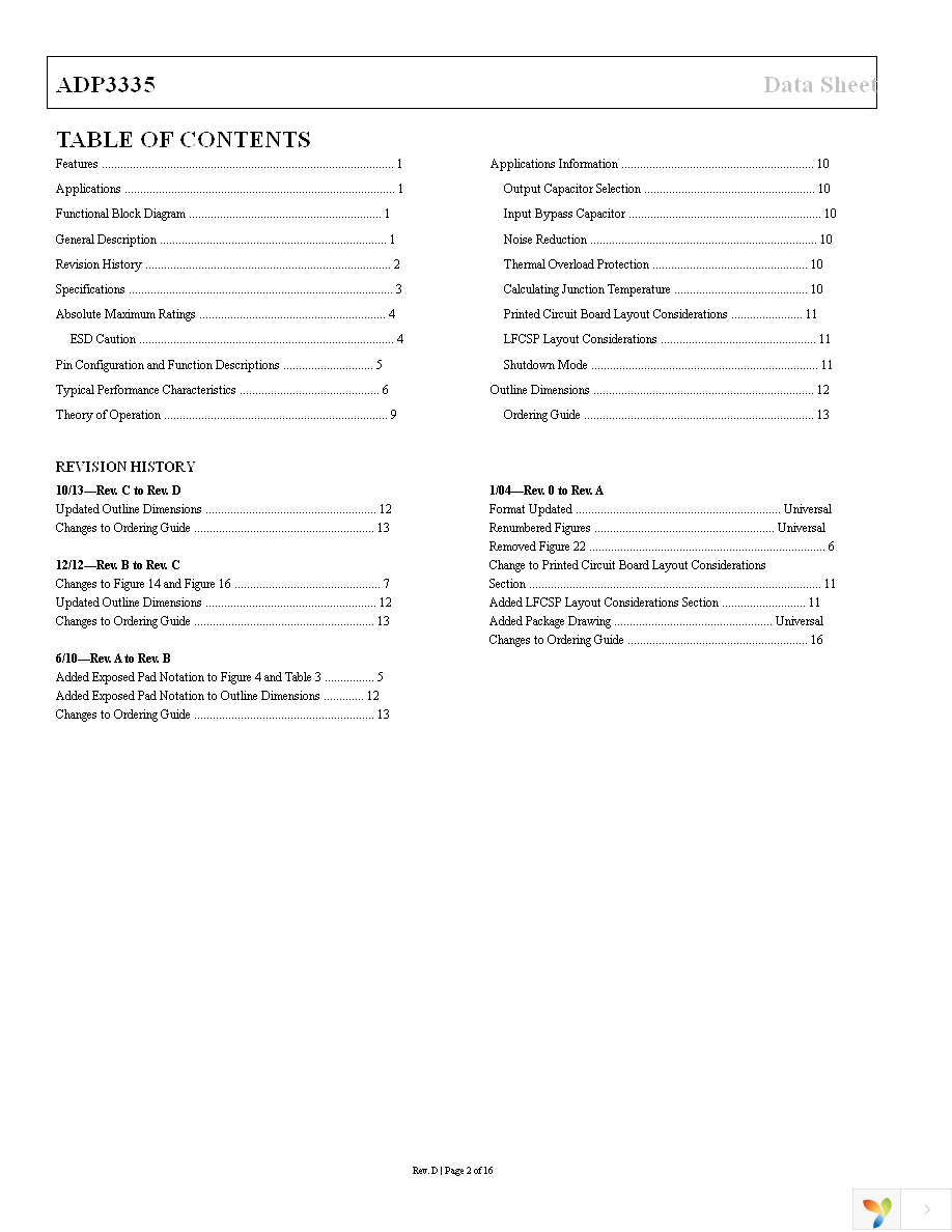 ADP3335ARMZ-5-REEL Page 2