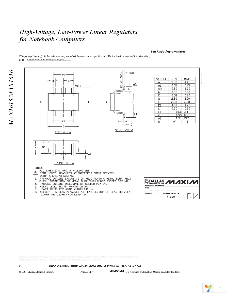 MAX1615EUK+T Page 8