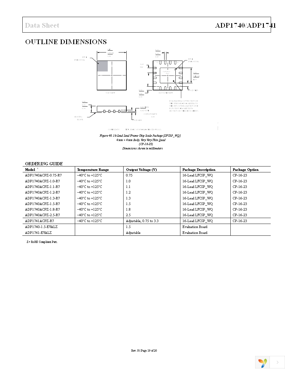 ADP1741ACPZ-R7 Page 19