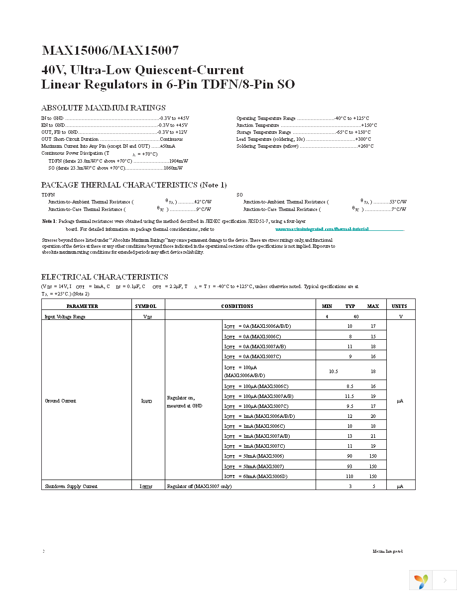 MAX15006BATT+T Page 2