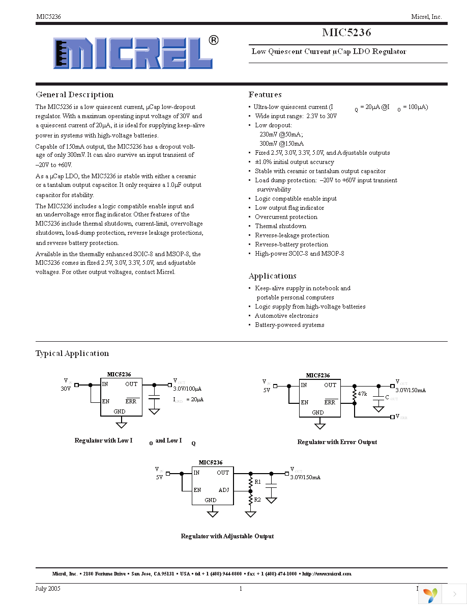 MIC5236-3.3YM Page 1