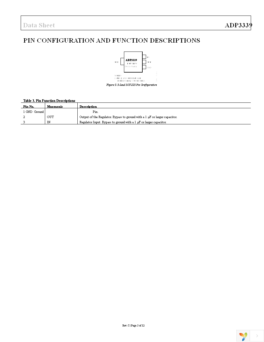 ADP3339AKCZ-3.3-R7 Page 5