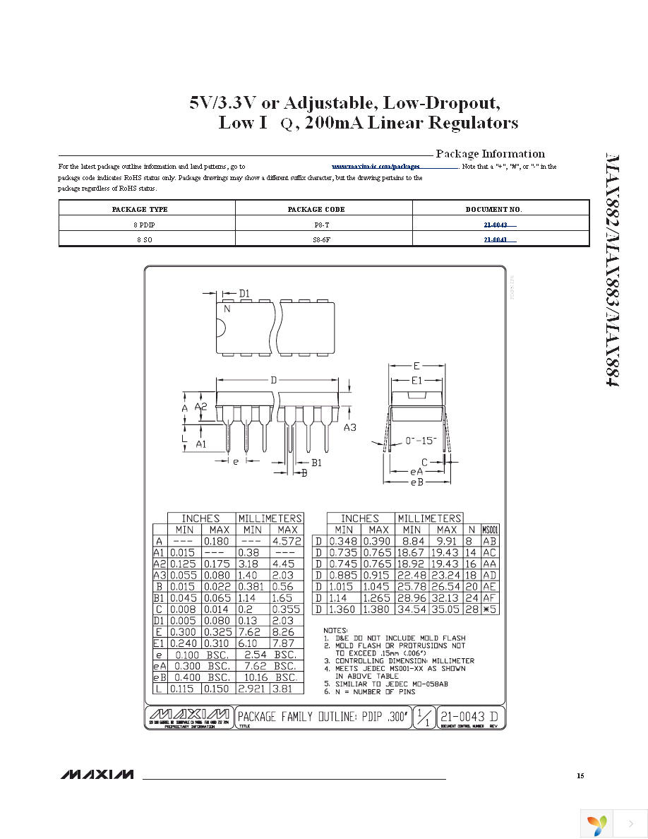 MAX882CSA+ Page 15