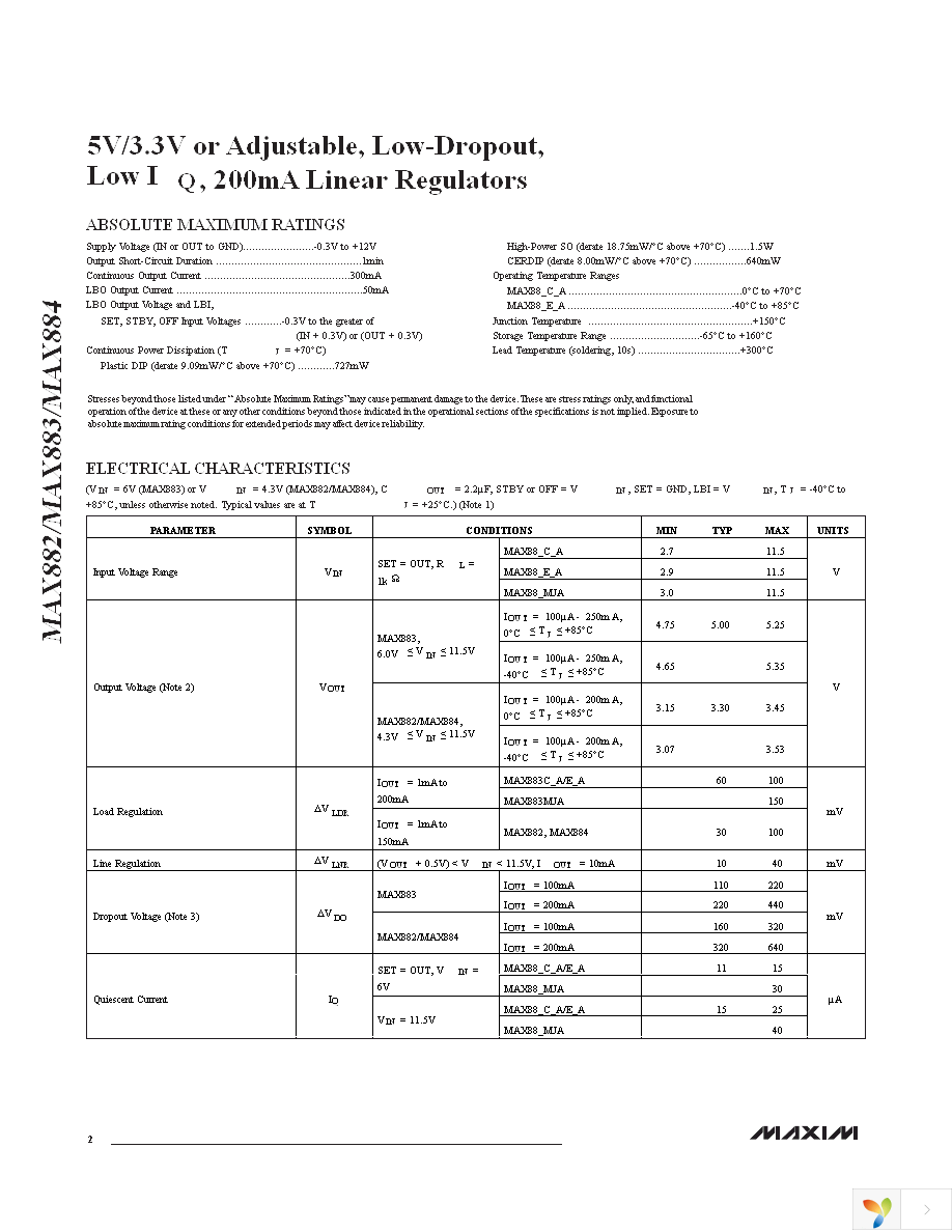 MAX882CSA+ Page 2