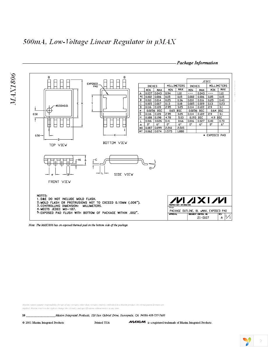 MAX1806EUA33+ Page 10