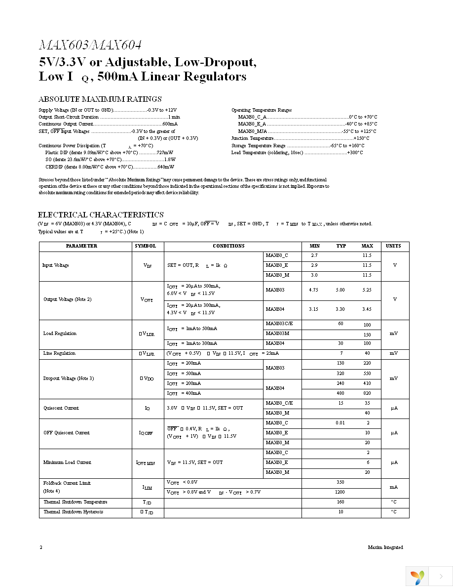 MAX604CSA+ Page 2