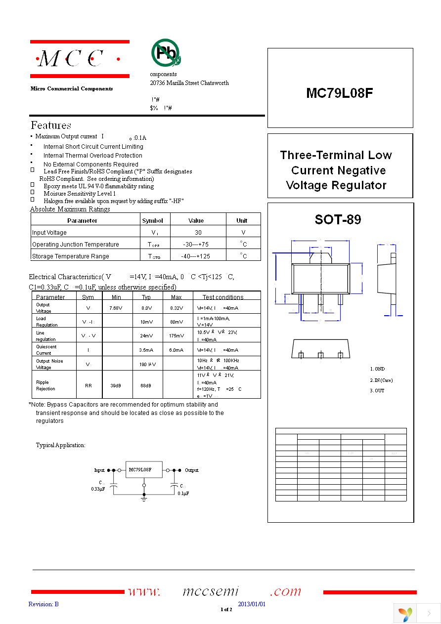 MC79L08F-TP Page 1