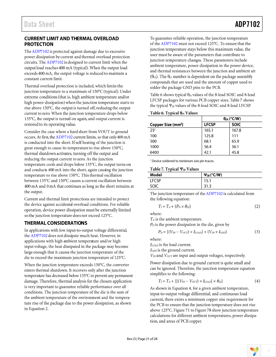 ADP7102ARDZ-5.0-R7 Page 21