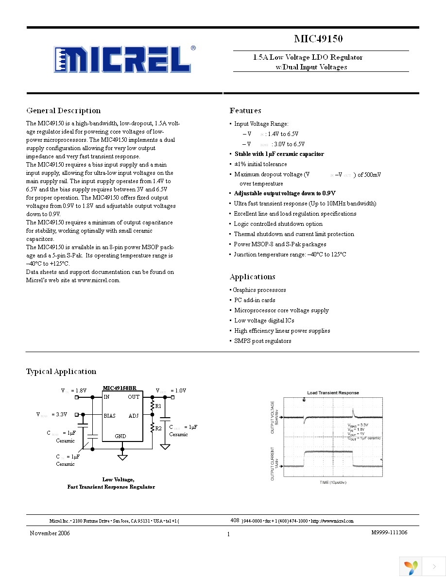 MIC49150-1.2YMM Page 1