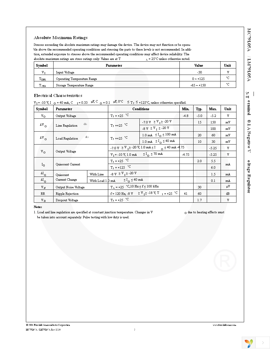 MC79L05ACHX Page 2