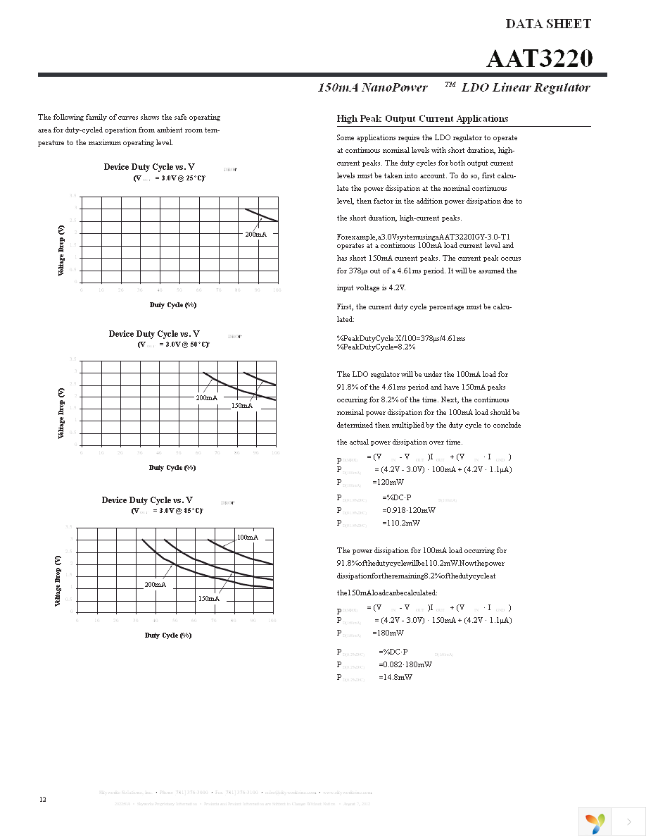 AAT3220IGY-3.3-T1 Page 12