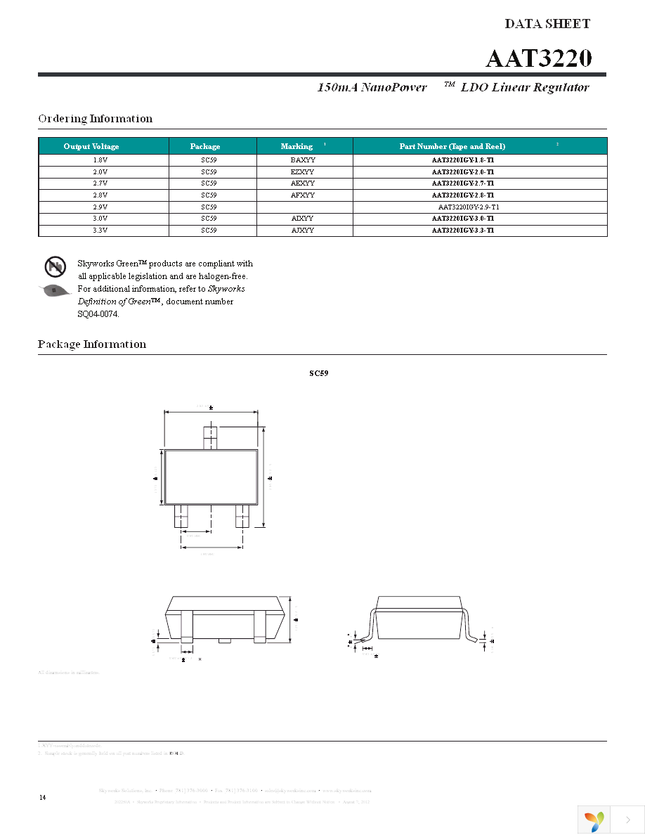 AAT3220IGY-3.3-T1 Page 14