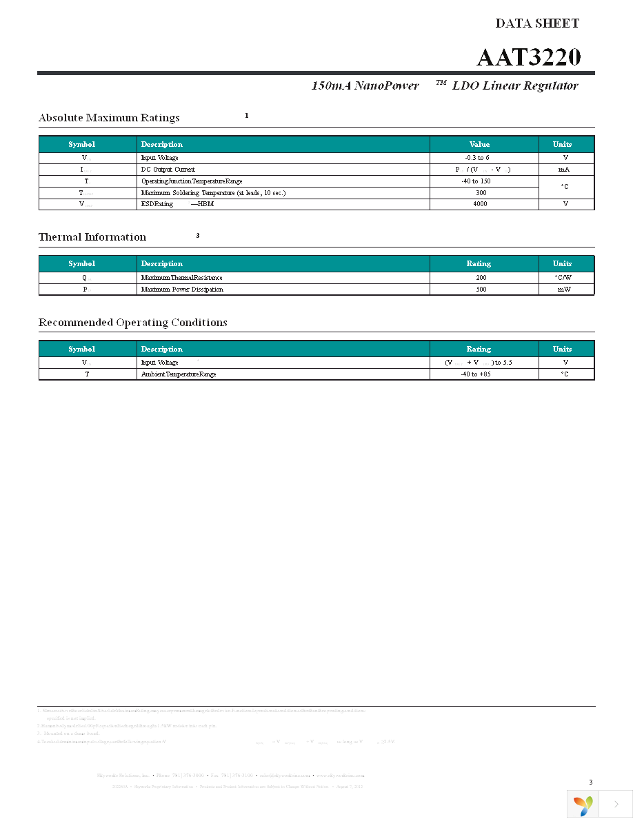 AAT3220IGY-3.3-T1 Page 3
