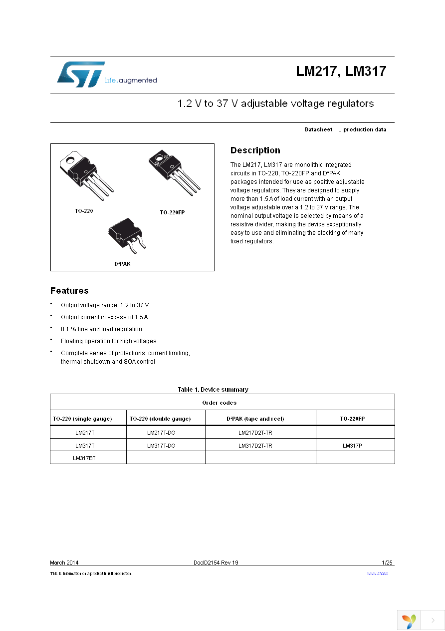 LM317D2T-TR Page 1