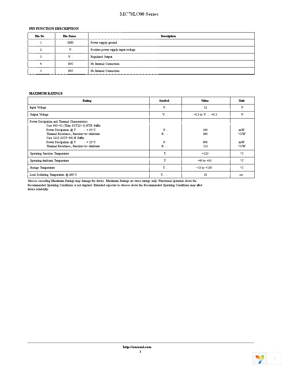 MC78LC30NTRG Page 2