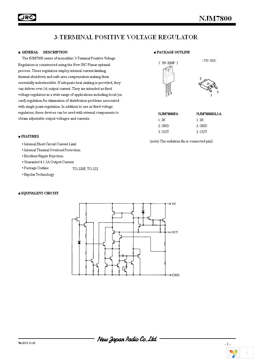 NJM7815FA Page 1