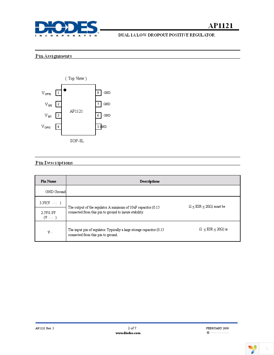 AP1121BSG-13 Page 2