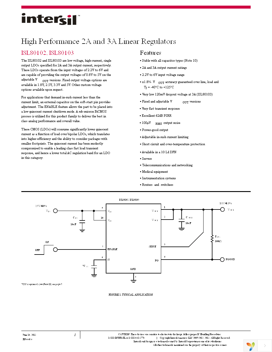 ISL80103IRAJZ Page 1