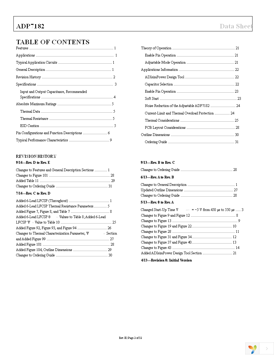 ADP7182ACPZ-5.0-R7 Page 2