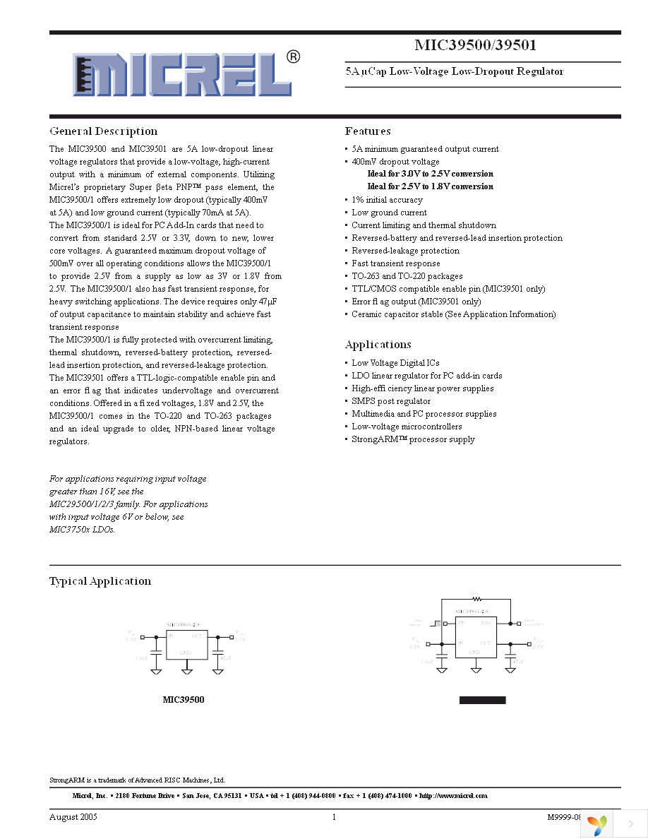 MIC39500-2.5WU Page 1