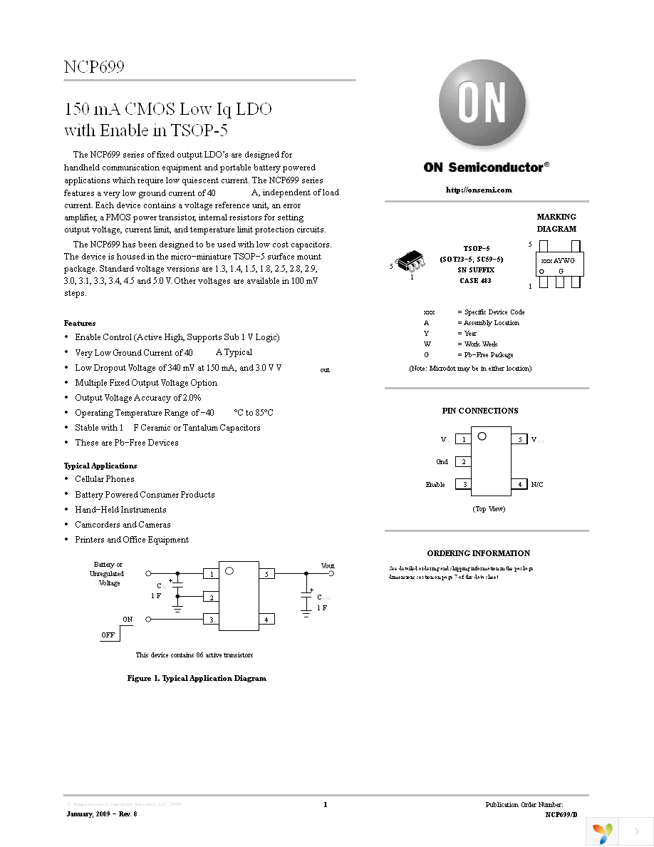 NCP699SN25T1G Page 1