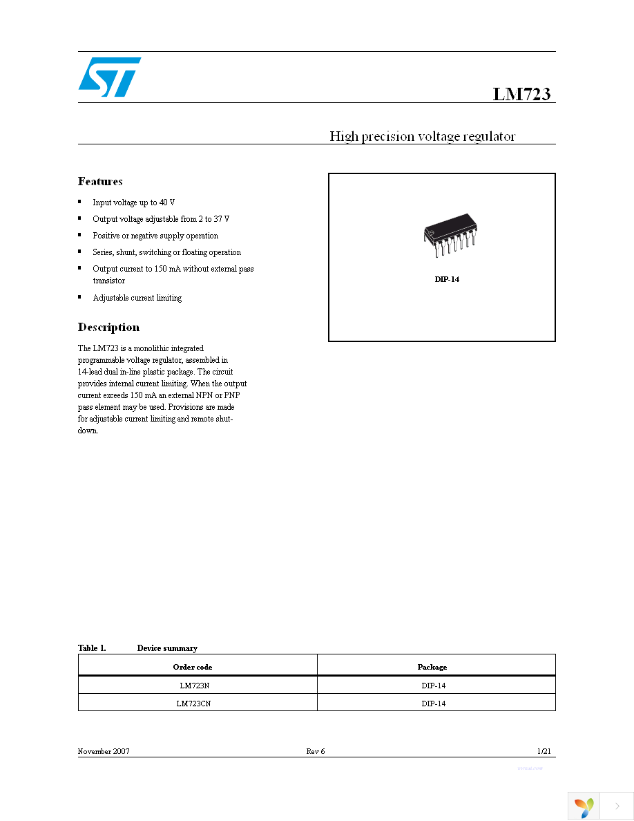 LM723CN Page 1