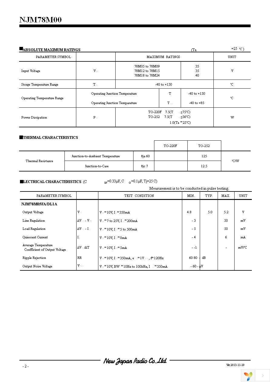 NJM78M05FA Page 2