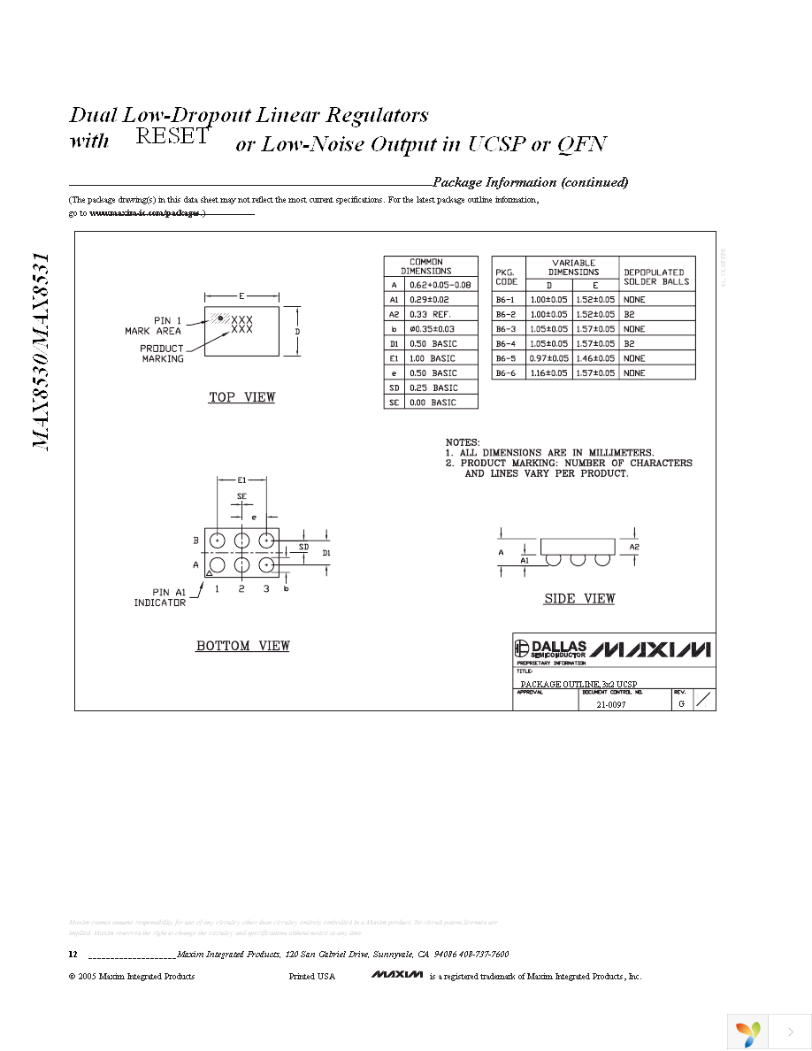 MAX8530ETTP2+T Page 12