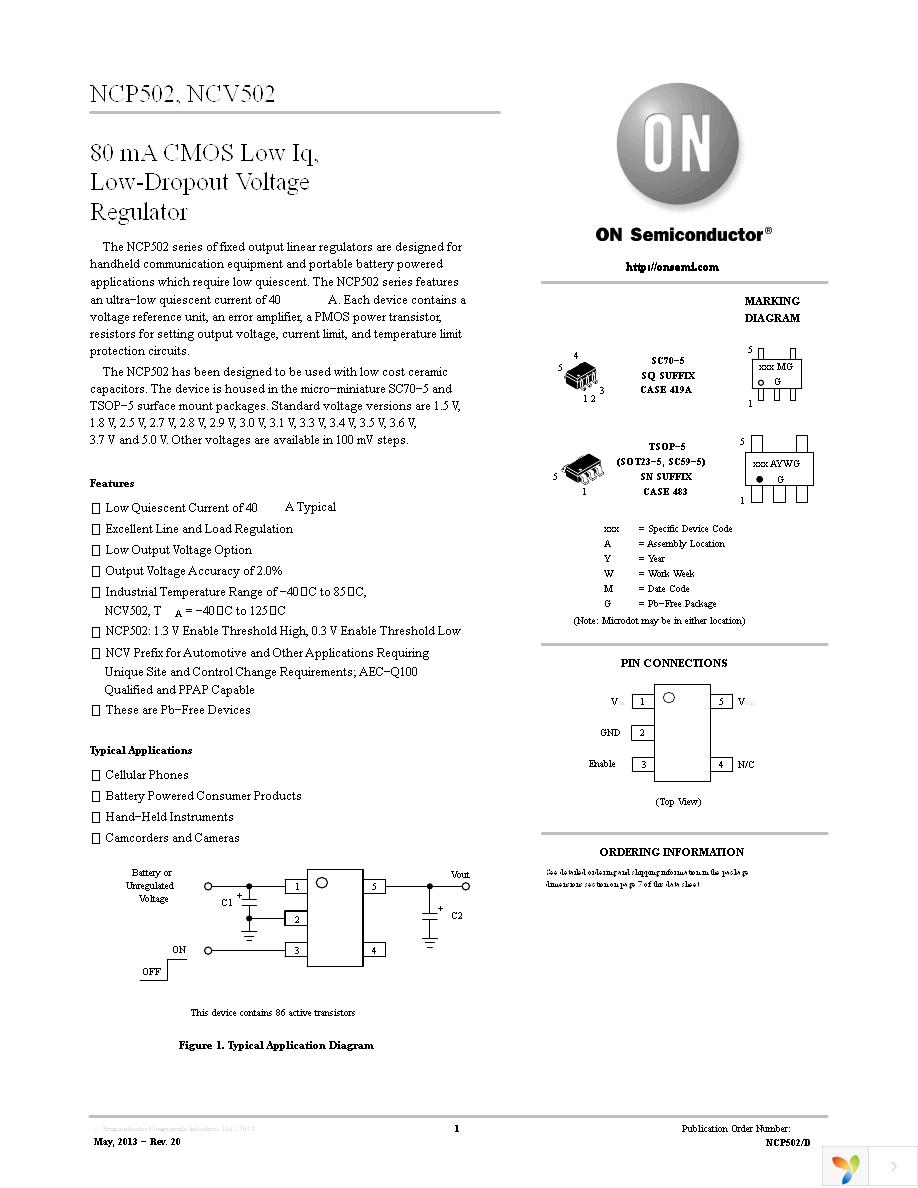 NCP502SQ30T2G Page 1