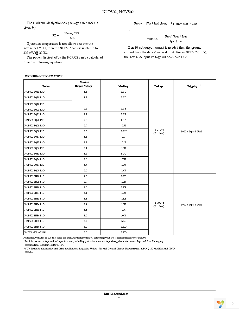 NCP502SQ30T2G Page 7