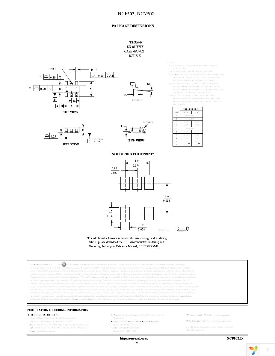 NCP502SQ30T2G Page 9