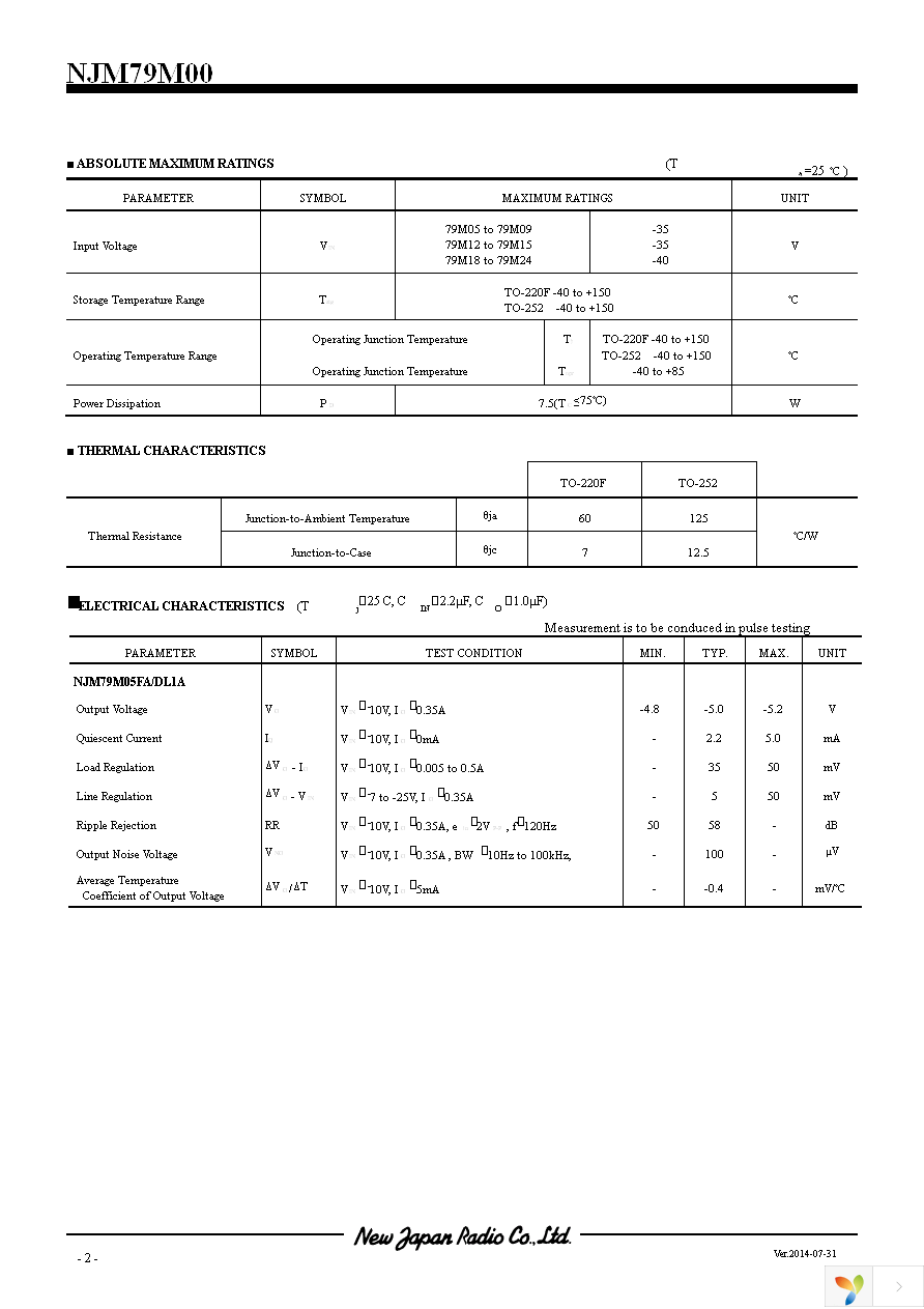 NJM79M05FA Page 2