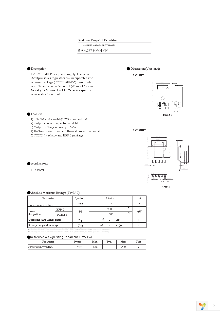 BA3257HFP-TR Page 1