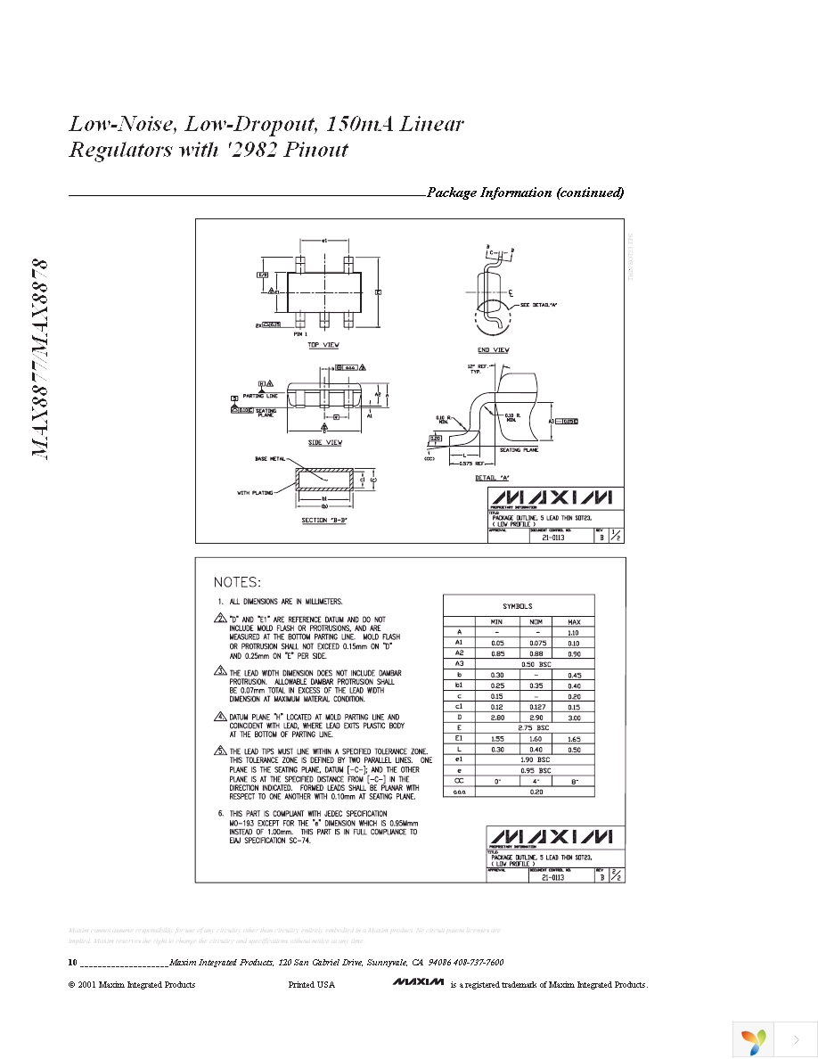 MAX8877EZK30+T Page 10