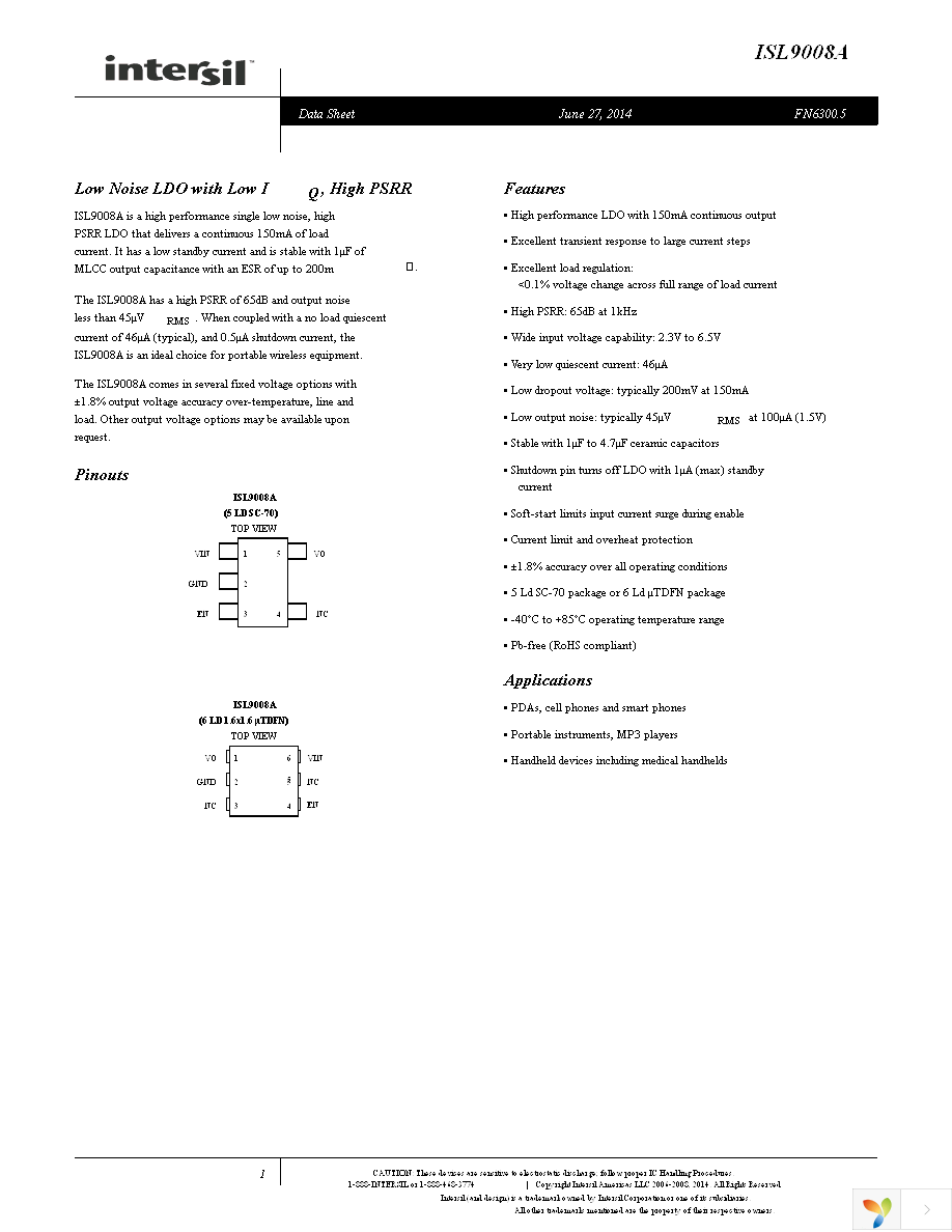 ISL9008AIECZ-T Page 1