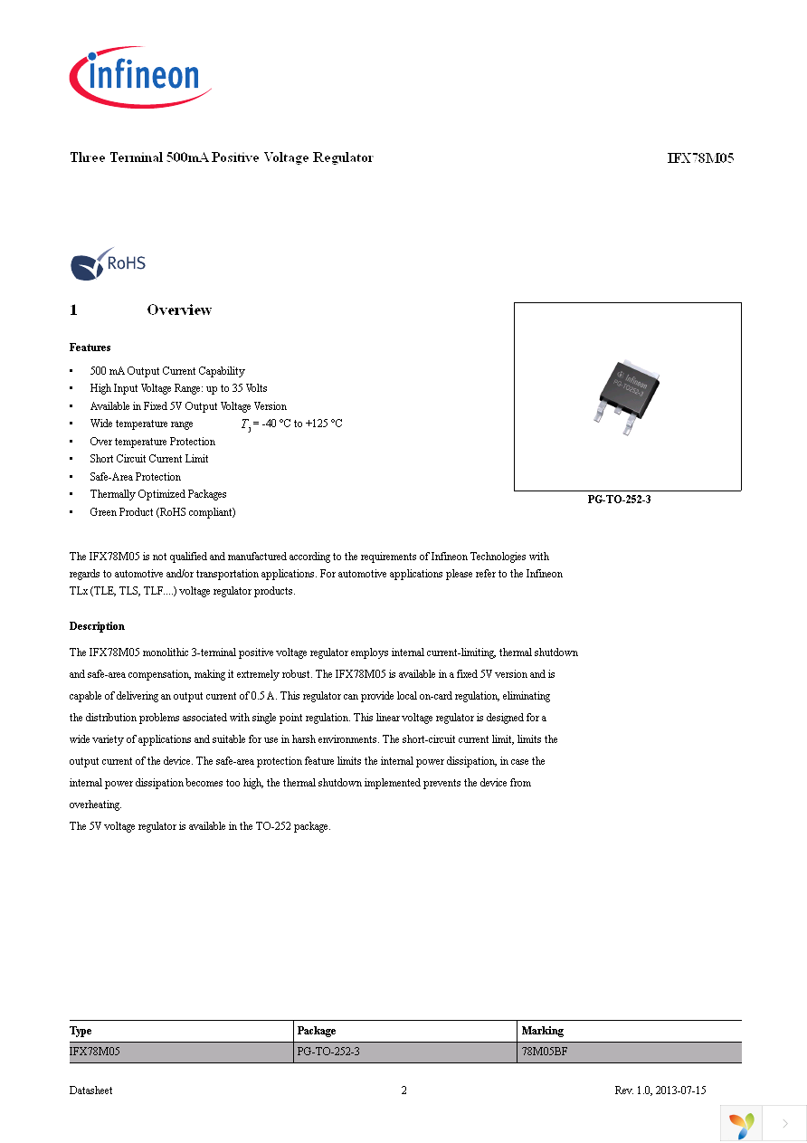 IFX78M05ABTFATMA1 Page 2