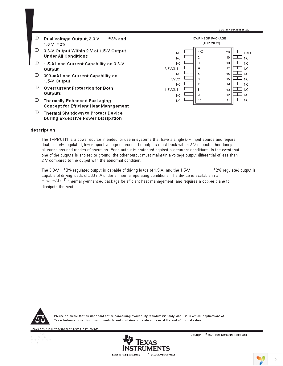 TPPM0111DWP Page 1