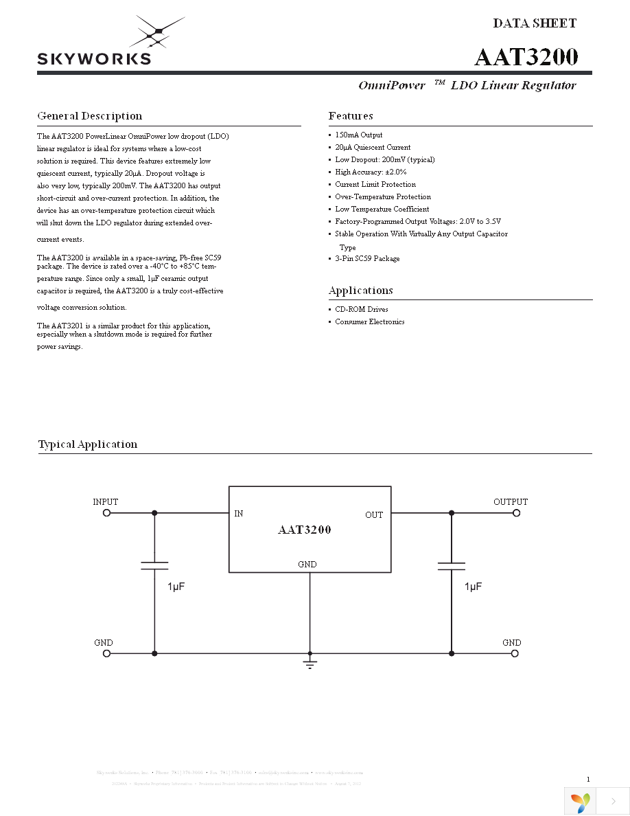 AAT3200IGY-3.0-T1 Page 1